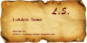 Lukács Soma névjegykártya
